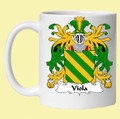 Viola Italian Coat of Arms Surname Double Sided Ceramic Mugs Set of 2