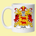 Vitelli Italian Coat of Arms Surname Double Sided Ceramic Mugs Set of 2