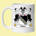 Vittori Italian Coat of Arms Surname Double Sided Ceramic Mugs Set of 2