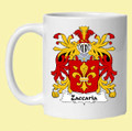 Zaccaria Italian Coat of Arms Surname Double Sided Ceramic Mugs Set of 2