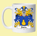 Zucca Italian Coat of Arms Surname Double Sided Ceramic Mugs Set of 2