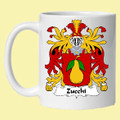 Zucchi Italian Coat of Arms Surname Double Sided Ceramic Mugs Set of 2