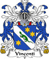 Vincenti Italian Coat Of Arms Family Crest Paper Poster