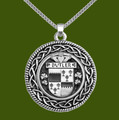 Butler Irish Coat Of Arms Interlace Round Pewter Family Crest Pendant
