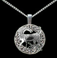 Epona Celtic Horse Zoomorphic Medium Round Sterling Silver Pendant