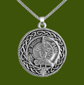 Erskine Clan Badge Celtic Round Stylish Pewter Clan Crest Pendant