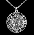 Farquharson Clan Badge Celtic Round Sterling Silver Clan Crest Pendant