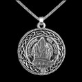 MacNeil Of Barra Clan Badge Celtic Round Sterling Silver Clan Crest Pendant