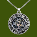 Preston Clan Badge Celtic Round Stylish Pewter Clan Crest Pendant