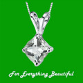 Green Amethyst Cushion Cut 14K White Gold Pendant