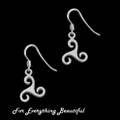 Celtic Tricsele Spiral Knotwork Design Sterling Silver Hook Earrings
