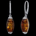 Baltic Amber Gallery Square Marquis Leverback Sterling Silver Earrings