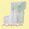 Mint Green Organza Wedding Chair Sash Ribbon Bow Decorations x 100