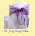 Eggplant Plum Organza Wedding Chair Sash Ribbon Bow Decorations x 50 For Hire