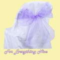 Lavender Organza Wedding Chair Sash Ribbon Bow Decorations x 10