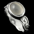 Muckle Roe Celtic Moonstone Ladies Sterling Silver Band Ring Sizes A-Q