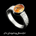 Uyea Celtic Knot Oval Amber Ladies Sterling Silver Band Ring Sizes A-Q