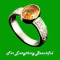 Uyea Celtic Knot Oval Amber Ladies 18K White Gold Band Ring Sizes R-Z