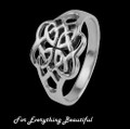 Celtic Knot Floral Design Ladies Sterling Silver Ring Band Sizes 6-10