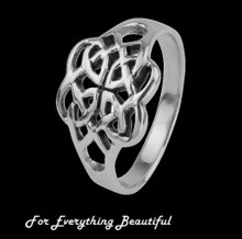 Celtic Knot Floral Design Ladies Sterling Silver Ring Band Sizes 6-10 ...