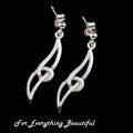 Celtic Knotwork Twist Design Sterling Silver Drop Earrings
