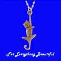 Dangling Cat Animal Themed Drop Bronze Pendant