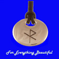 Safe Travel Bind Rune Oval Smooth Wax Cord Thong Bronze Pendant
