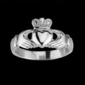 Claddagh Wide Heavy Sterling Silver Ladies Ring Wedding Band