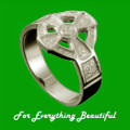 Hildasay Celtic Cross Mens Platinum Ring Sizes R-Z