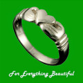 Claddagh Heart Design Ladies 9K White Gold Ring Size R-Z