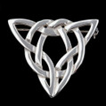Celtic Weave Triangular Design Medium Sterling Silver Brooch