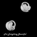 Mackintosh Round Leaf Small Stud Sterling Silver Earrings