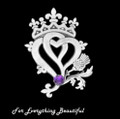 Hearts And Thistle Amethyst Luckenbooth Large Sterling Silver Pendant