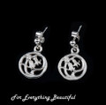 Scottish Bluebells Flowers Round Small Drop Sterling Silver Earrings