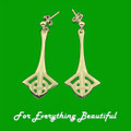 Celtic Friendship Knot Design Drop 9K Yellow Gold Earrings