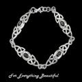Celtic Trinity Knotwork Design Black Stone Sterling Silver Bracelet