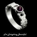 St Ninians Treasure Round Amethyst Ladies Sterling Silver Band Ring Sizes A-Q