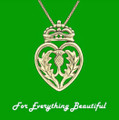 Queen Mary Thistle Heart Luckenbooth Medium 14K Yellow Gold Pendant