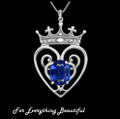 Queen Mary Design Sapphire Luckenbooth Large Sterling Silver Pendant