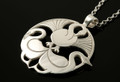 Three Nornes Norse Design Large Sterling Silver Pendant