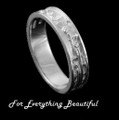 Scotland Thistle Narrow Mens Wedding Sterling Silver Ring Band Sizes R-Z