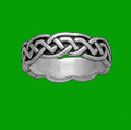Celtic Interlinked Knot 14K White Gold Mens Ring Wedding Band