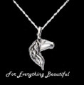 Horse Head Equestrian Themed Sterling Silver Pendant