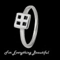 Mackintosh Square Motif Design Ladies Sterling Silver Ring Band Sizes 6-10