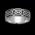 Celtic Interlace Knotwork Wide Sterling Silver Mens Ring Wedding Band