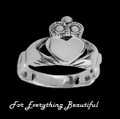 Celtic Claddagh Ladies Sterling Silver Band Ring Sizes 6-10