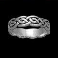 Celtic Interlace Knotwork Sterling Silver Mens Ring Wedding Band