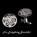Celtic Interwoven Flower Design Sterling Silver Cufflinks