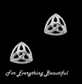 Celtic Trinity Knot Triangular Small Stud Sterling Silver Earrings