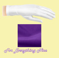 Deep Purple Shiny Satin Plain Simple Wedding Wrist Length Gloves Pair Set